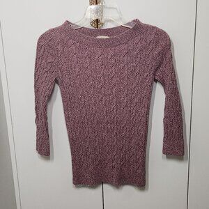 Loft Cable-Knit Sweater Women's Size XXS Purple